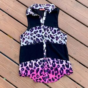 Sheer cheetah print Blouse